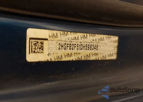 2013 Honda Civic Lx из США, поврежденный, VIN 2HGFB2F51DH598346